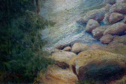 Oil painting Shore landscape Sabadysh Petr Evlampievich