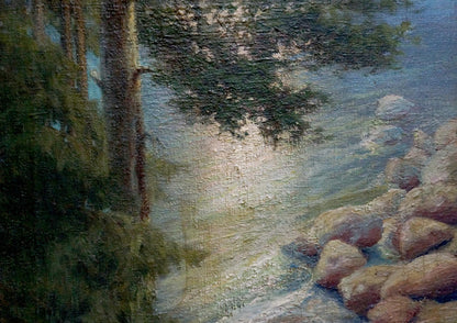 Oil painting Shore landscape Sabadysh Petr Evlampievich