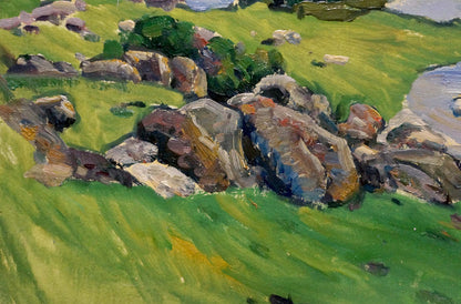 Oil painting Mesmerizing landscape with a river Anatoly Fomin
