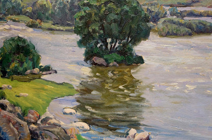 Oil painting Mesmerizing landscape with a river Anatoly Fomin
