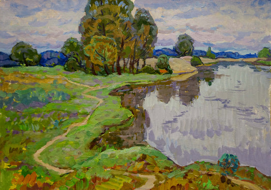 Oil painting Lake Ruban Grigory Savelievich