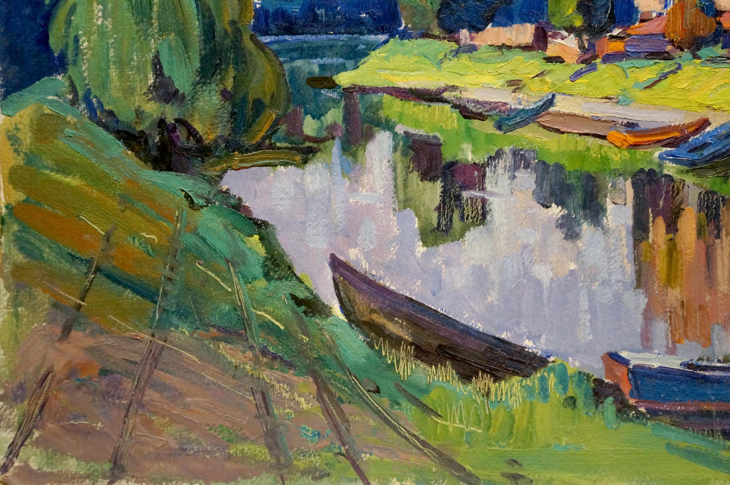 Oil painting By the river Ruban Grigory Savelievich