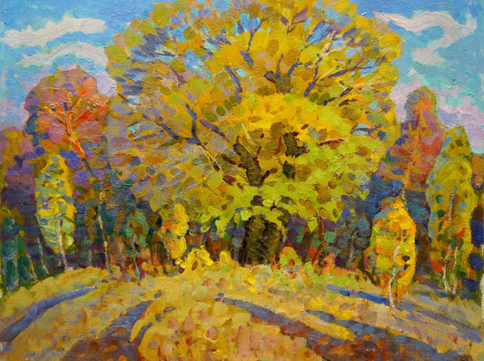 Oil painting Autumn oak Ruban Grigory Savelievich