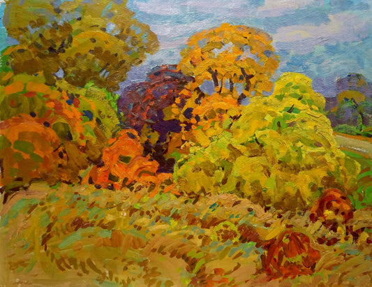 Oil painting The beauty of golden autumnn Grigory Ruban