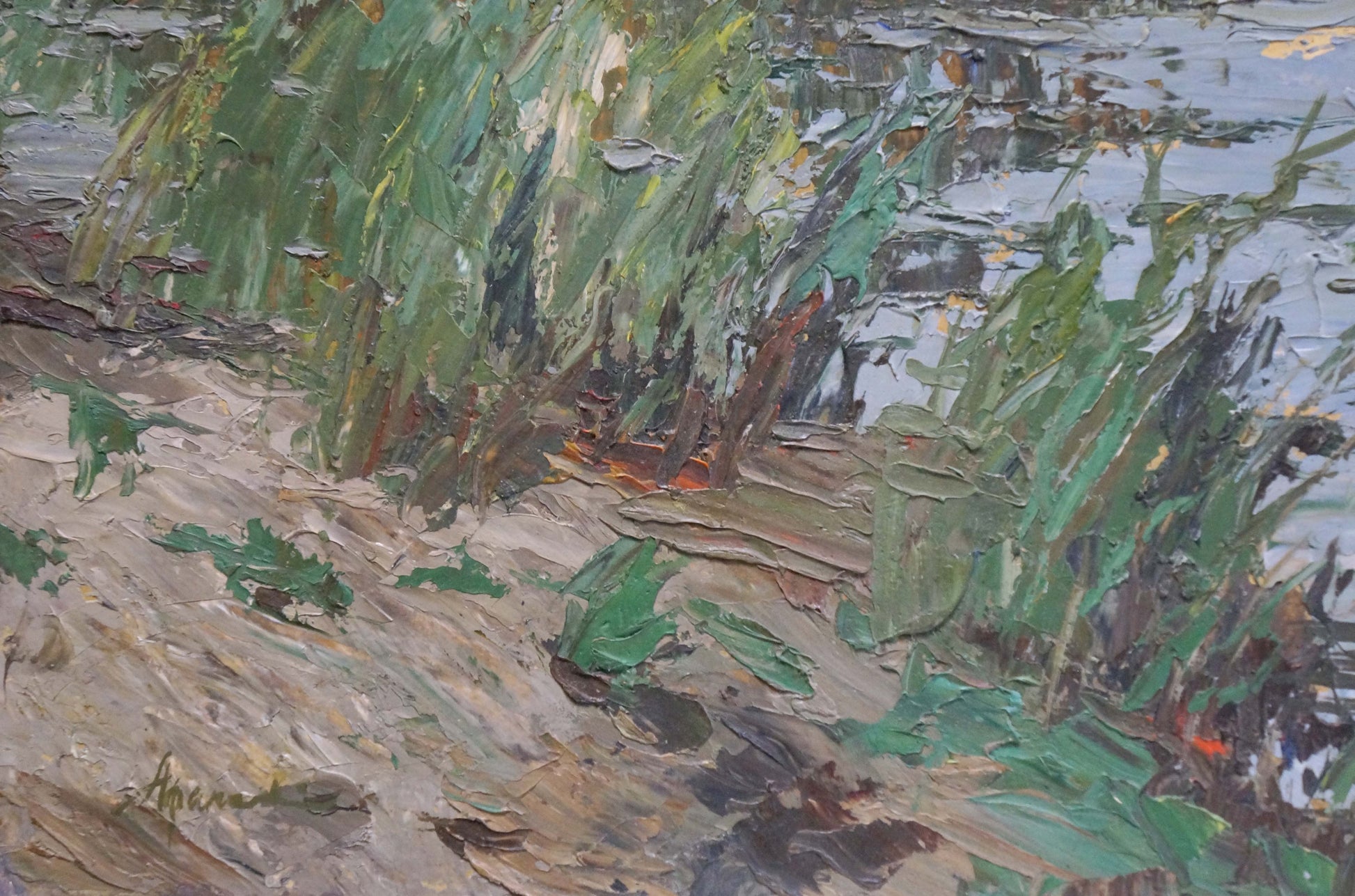 Afanasiev Vladimir Nikolaevich's Oil Painting: River Landscape