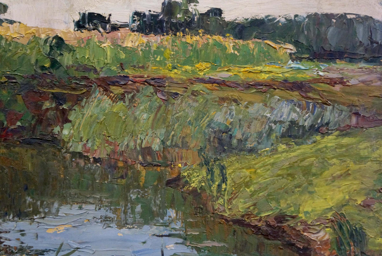 Oil Artwork: River Landscape by Afanasiev Vladimir Nikolaevich