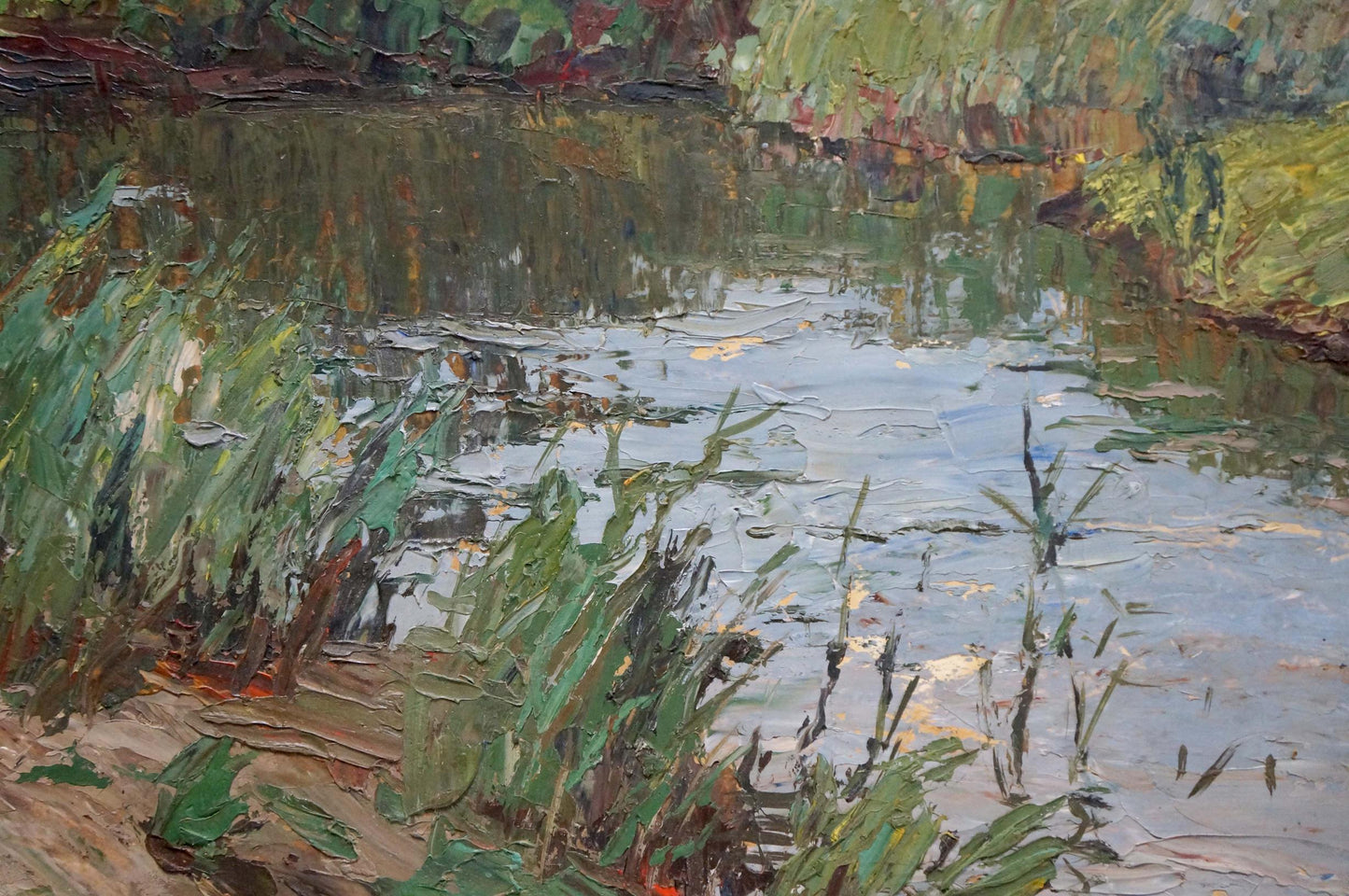 Afanasiev Vladimir Nikolaevich's Oil Painting Depicting a River Landscape