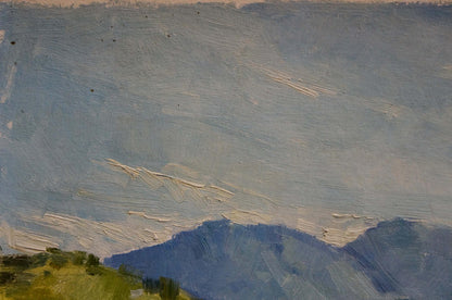An anonymous artist captured a mining quarry in an oil painting
