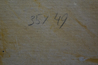 The artist's identity remains a mystery, but their portrayal of the mining quarry in oil is striking