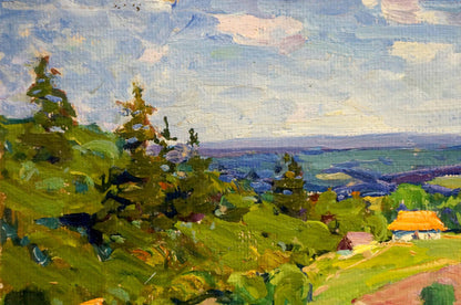 Oil painting It's a nasty day Kolosovsky Georgy Sergeevich