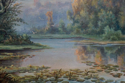 Oil painting River landscape Bonya Grigory Vasilievich