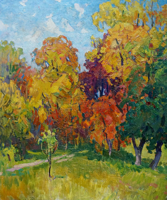Oil painting Golden autumn Kolosovsky Georgy Sergeevich
