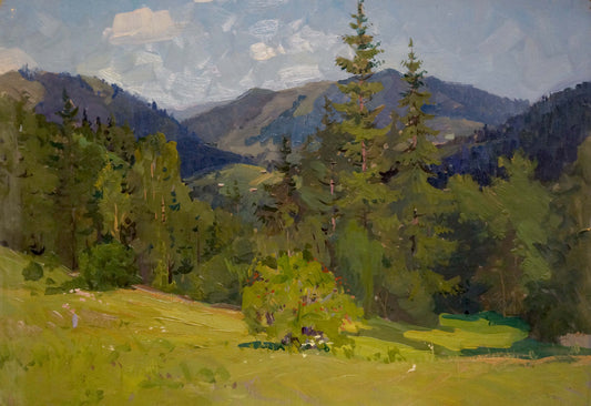 Oil painting Mountain landscape Fomin Anatoly Nikiforovich