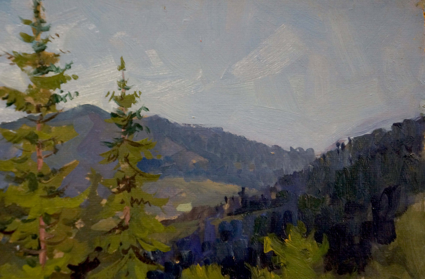 Oil painting Mountain landscape Fomin Anatoly Nikiforovich
