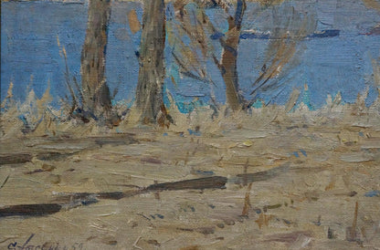 Oil painting Children near the shore Lysenko Sergey Nikolaevich