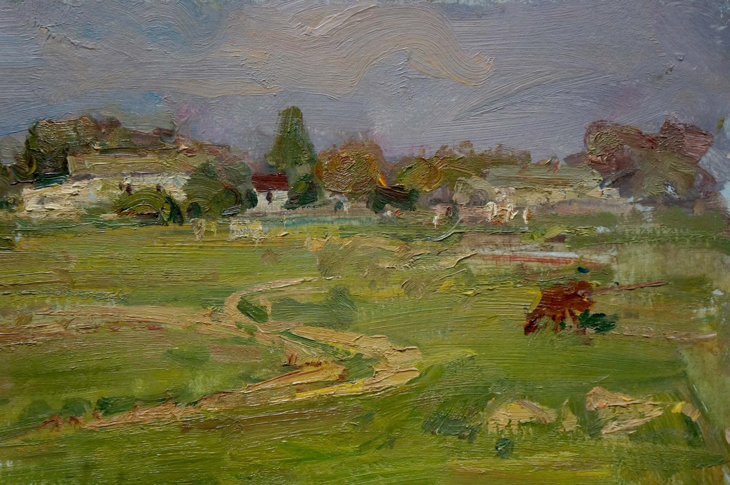 Oil painting Children in the field Olkhov Vladimir Nikolaevich