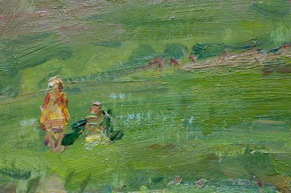 Oil painting Children in the field Olkhov Vladimir Nikolaevich