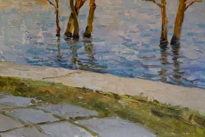 Oil painting River in the park Fomin Anatoly Nikiforovich