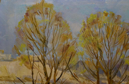 Oil painting River in the park Fomin Anatoly Nikiforovich