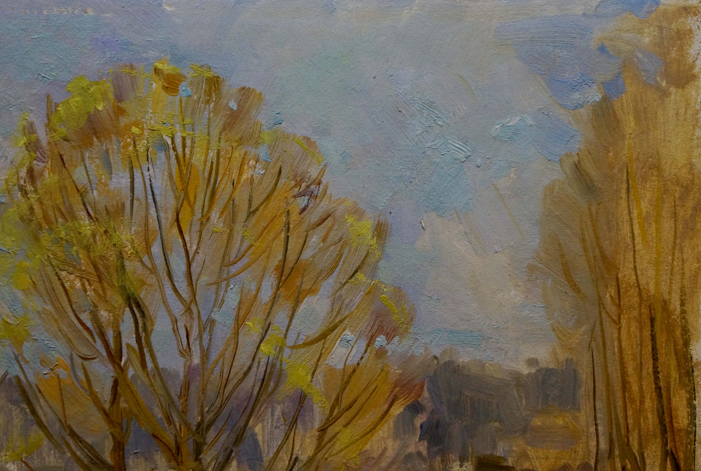 Oil painting River in the park Fomin Anatoly Nikiforovich