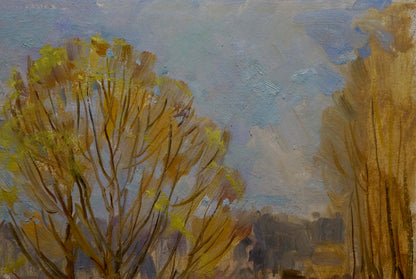 Oil painting River in the park Fomin Anatoly Nikiforovich