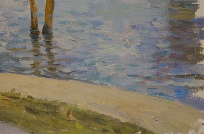 Oil painting River in the park Fomin Anatoly Nikiforovich