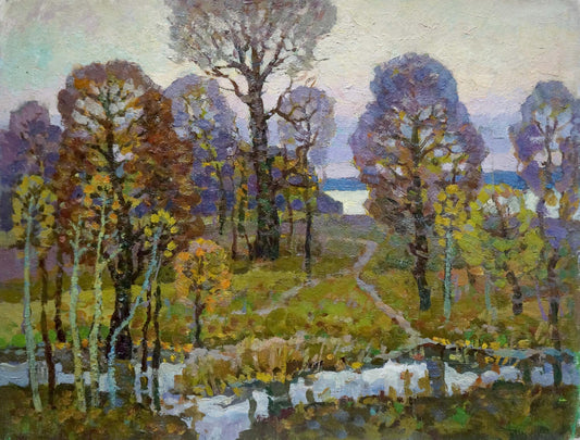 Oil painting Autumn landscape Ruban Grigory Savelievich