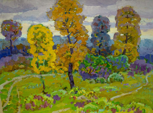 Oil painting Paths through the golden forest Grigory Ruban