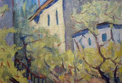 Oil painting City street landscape Karelin Vyacheslav