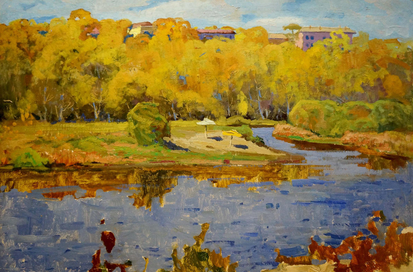 Oil painting Landscape overlooking the city Korostelev Vladimir Alexandrovich