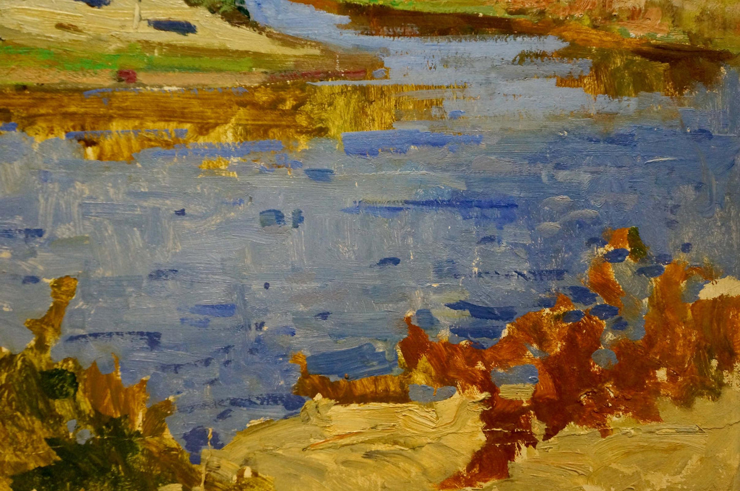 In this painting, Korostelev captures the essence of urban life with his vibrant brushstrokes