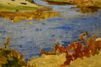 In this painting, Korostelev captures the essence of urban life with his vibrant brushstrokes