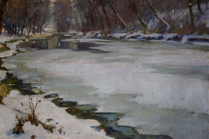 Oil painting Winter landscape Egorov Boris Kuzmich