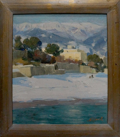 Oil painting City landscape Strelov Arkady Efimovich