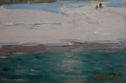 Oil painting City landscape Strelov Arkady Efimovich