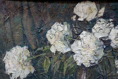 Oil painting titled "Flowers" by Y. V. Derzhavin