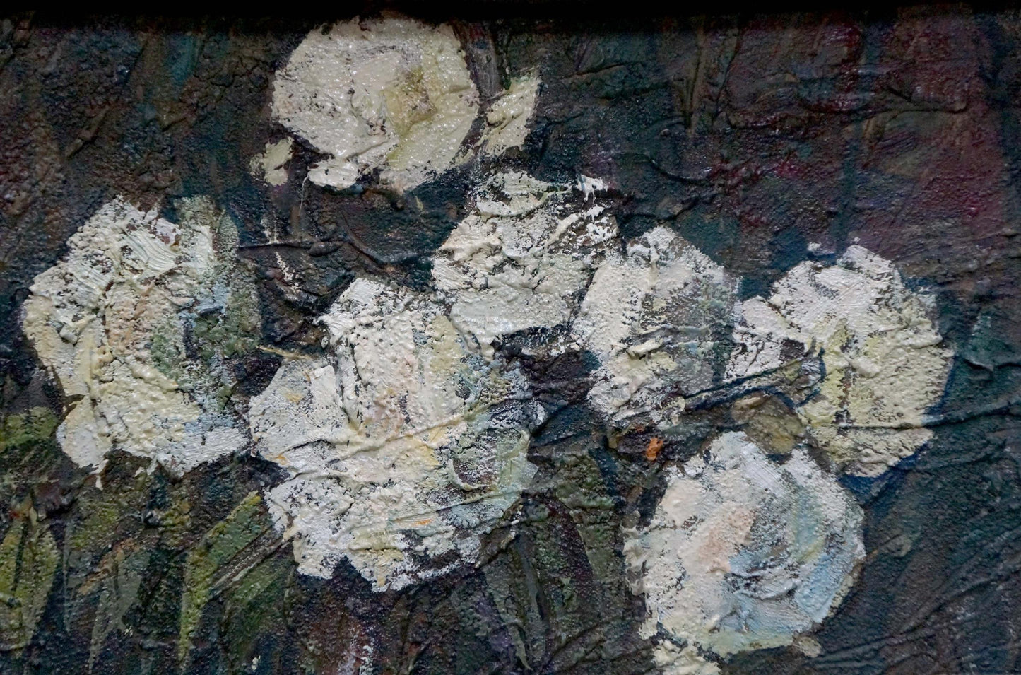 In Y. V. Derzhavin's oil artwork, flowers bloom