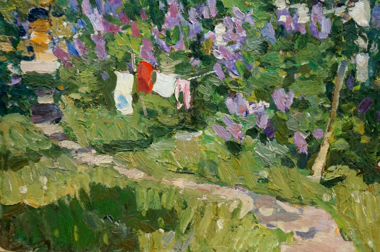 Oil painting Courtyard landscape Fomin Anatoly Nikiforovich