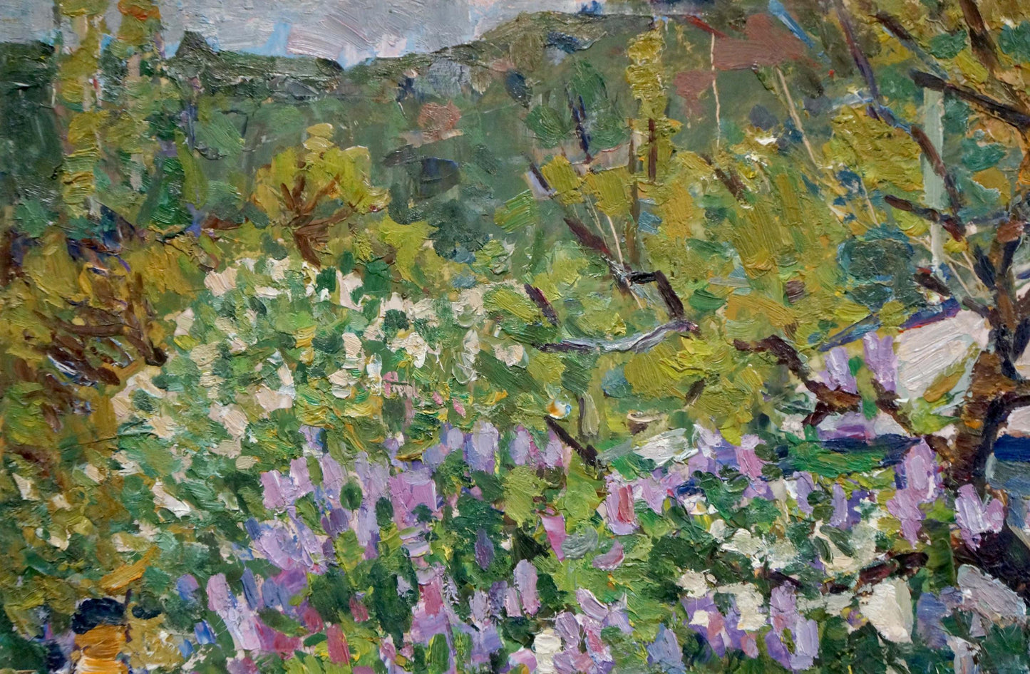 Oil painting Courtyard landscape Fomin Anatoly Nikiforovich