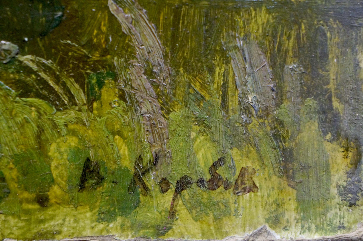 A picturesque river landscape captured in oil by Vladimir Andreevich Korobov