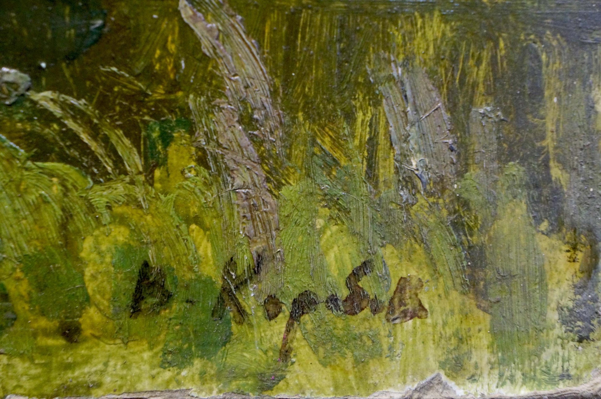 A picturesque river landscape captured in oil by Vladimir Andreevich Korobov