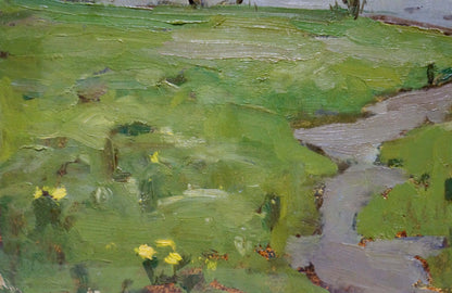 Oil painting Spring on the Dnieper Petrov Georgy Petrovich