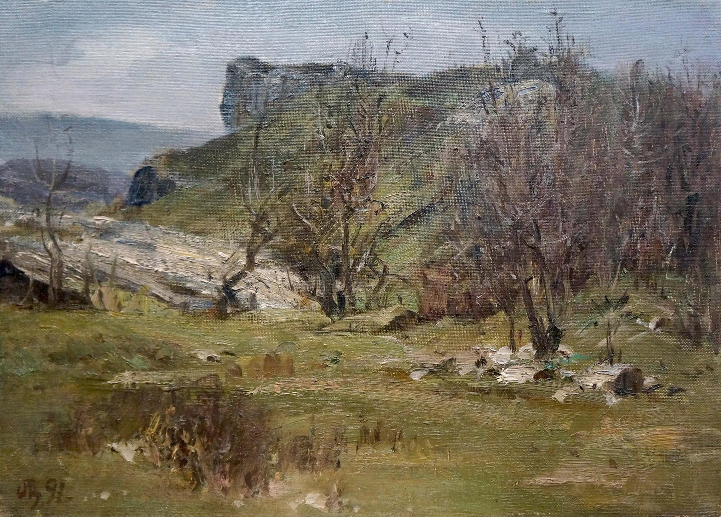 Oil painting It's a nasty day Leshchenko Valentin Alekseevich