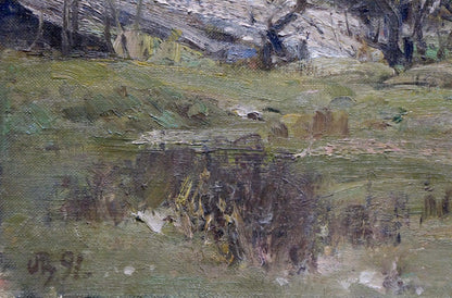 Oil painting It's a nasty day Leshchenko Valentin Alekseevich