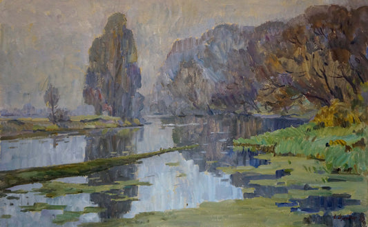 Oil painting Fog by the forest Dzyuban Ivan Feodosievich