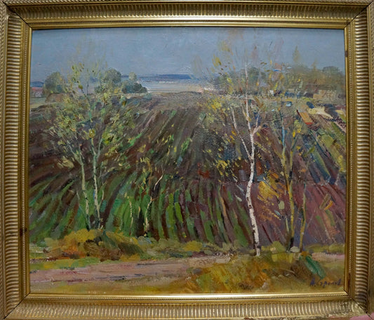 Oil painting Spring earth Strelov Arkady Efimovich