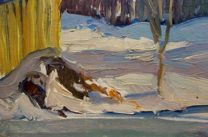 Oil painting Winter landscape Gantman Moisey Faibovich