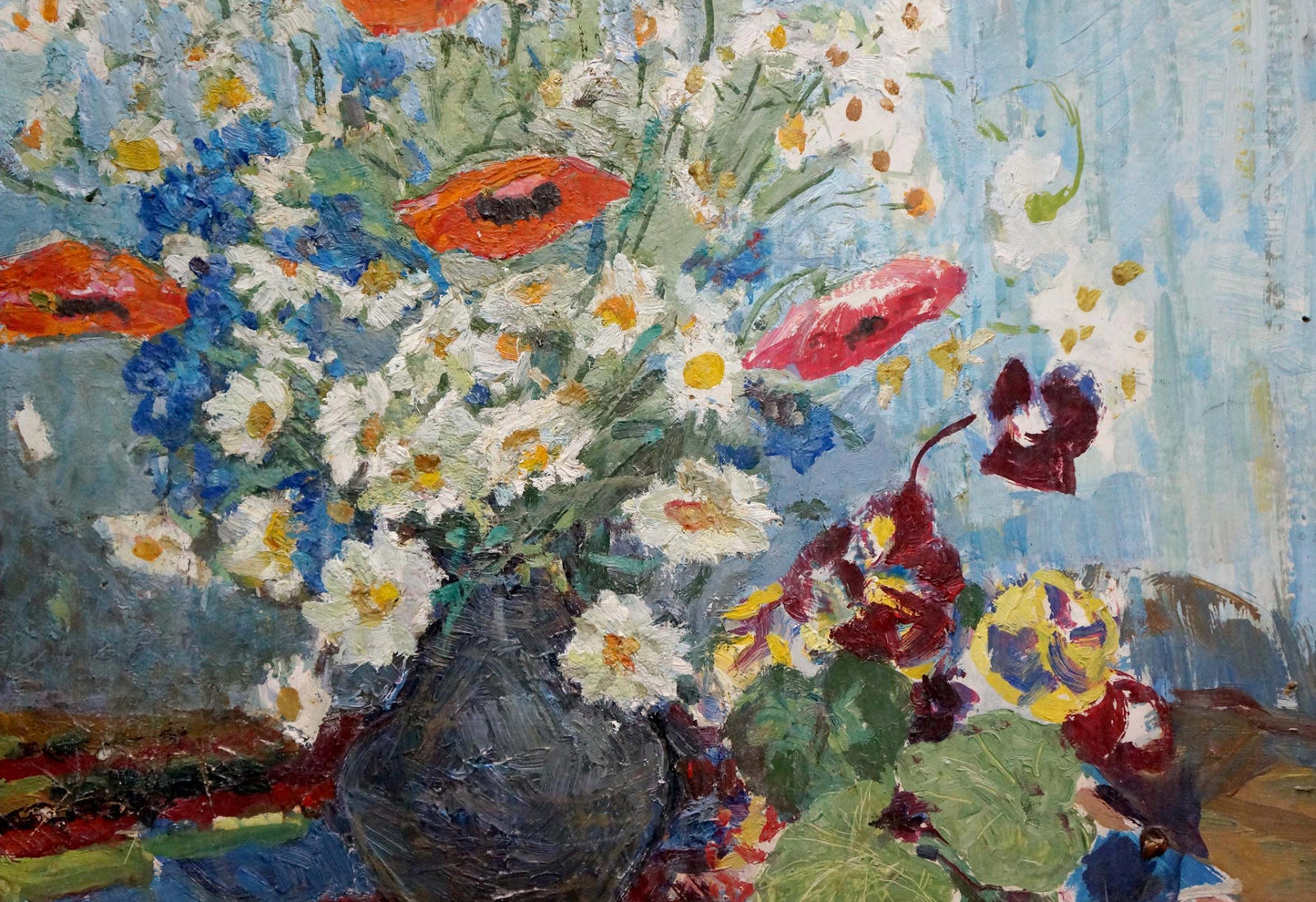 Oil painting Poppies and daisies Kapkanets Tamara Nikitichna