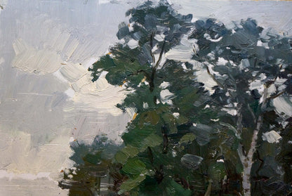 Oil painting Forest landscape Mordovets Andrey Nikitich