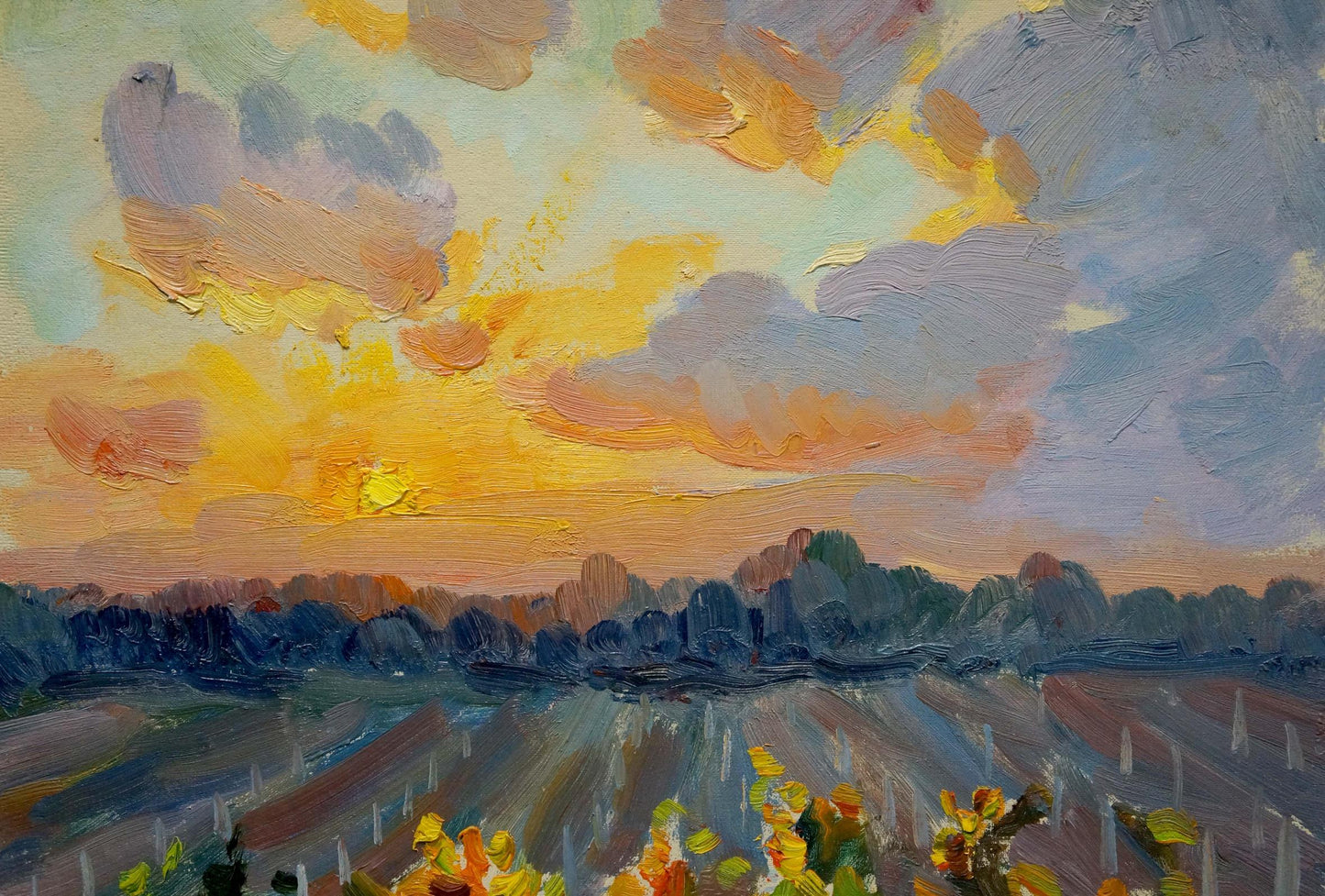 Oil painting Sunset on the vineyards Petr Kolomoitsev